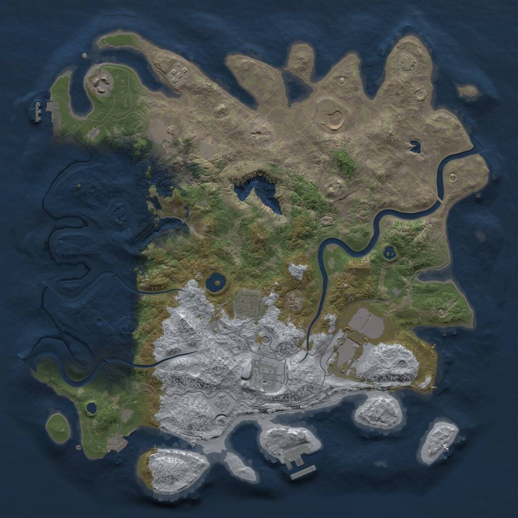 Rust Map: Procedural Map, Size: 4000, Seed: 1136361258, 13 Monuments