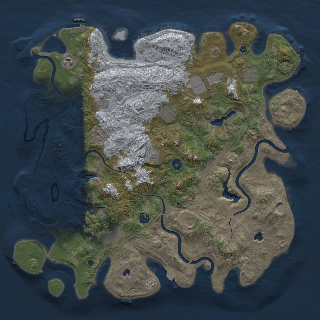Rust Map: Procedural Map, Size: 4500, Seed: 7492744, 16 Monuments