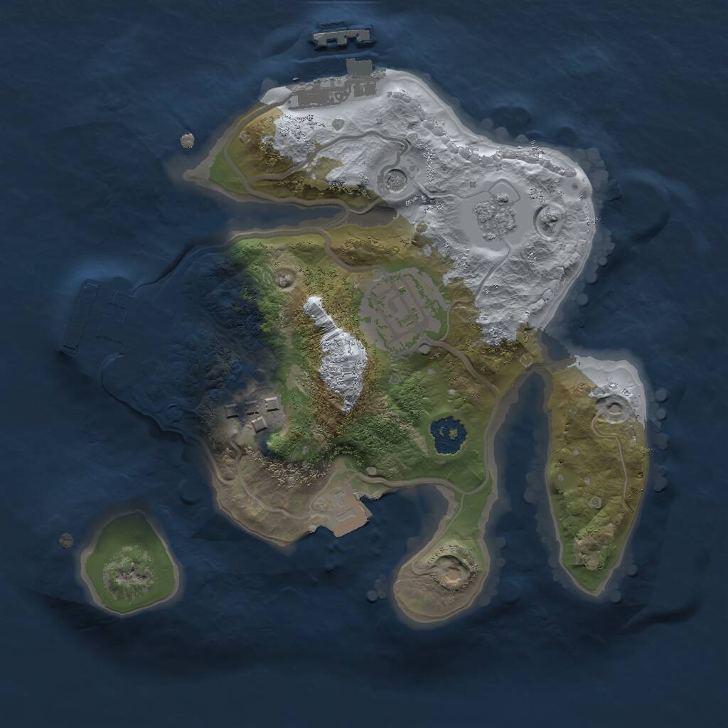 Rust Map: Procedural Map, Size: 2000, Seed: 4436, 7 Monuments