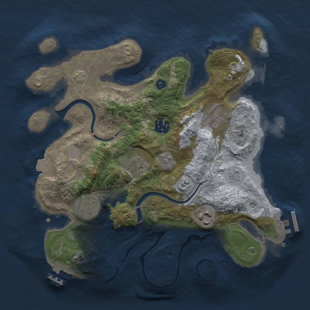 Rust Map: Procedural Map, Size: 3000, Seed: 15027, 12 Monuments