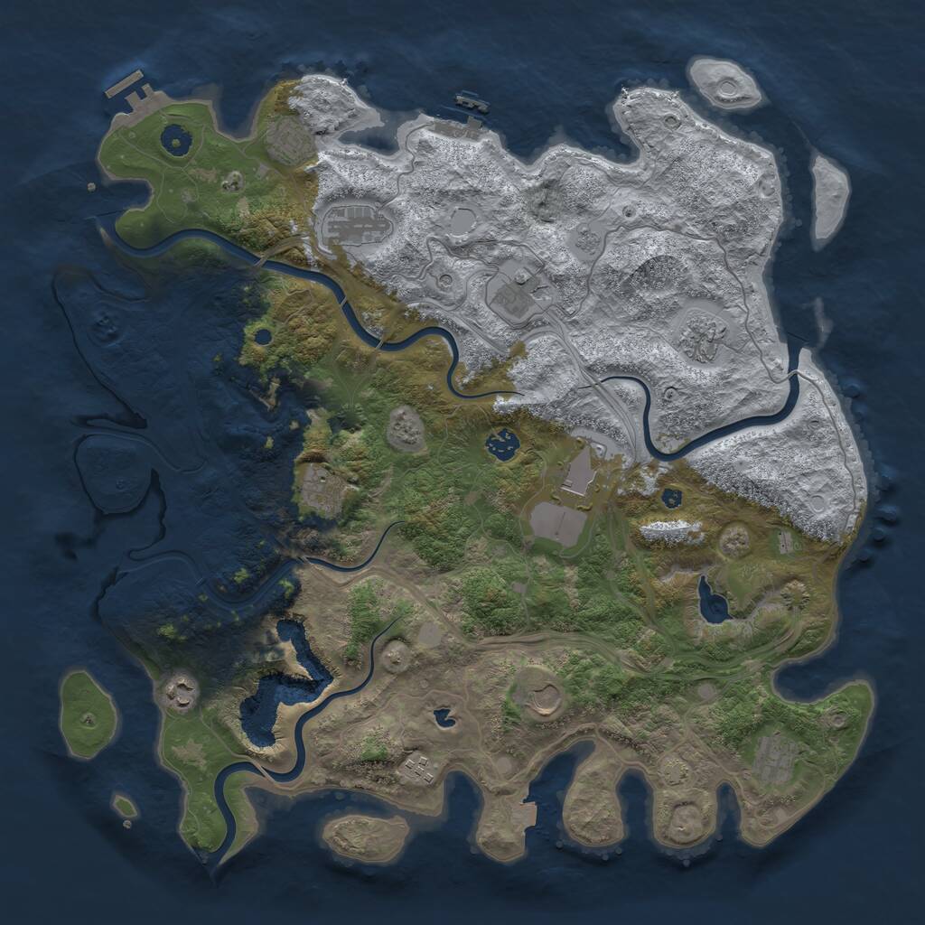 Rust Map: Procedural Map, Size: 4500, Seed: 1538276455, 17 Monuments