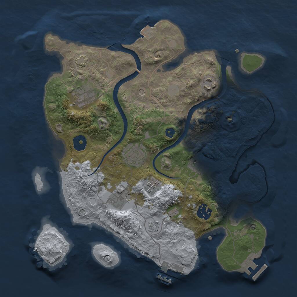 Rust Map: Procedural Map, Size: 3000, Seed: 3061952, 13 Monuments