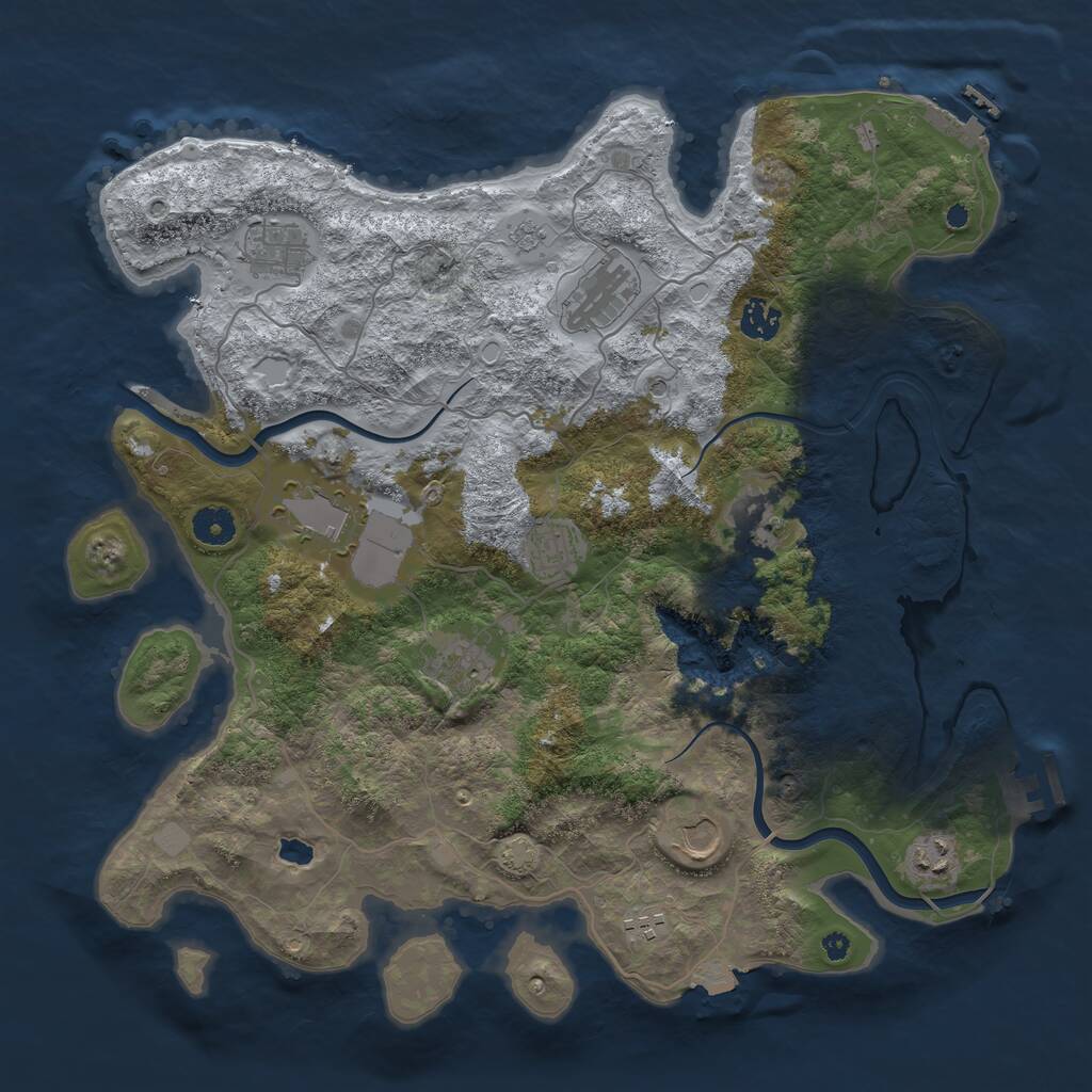Rust Map: Procedural Map, Size: 4000, Seed: 1939447491, 16 Monuments
