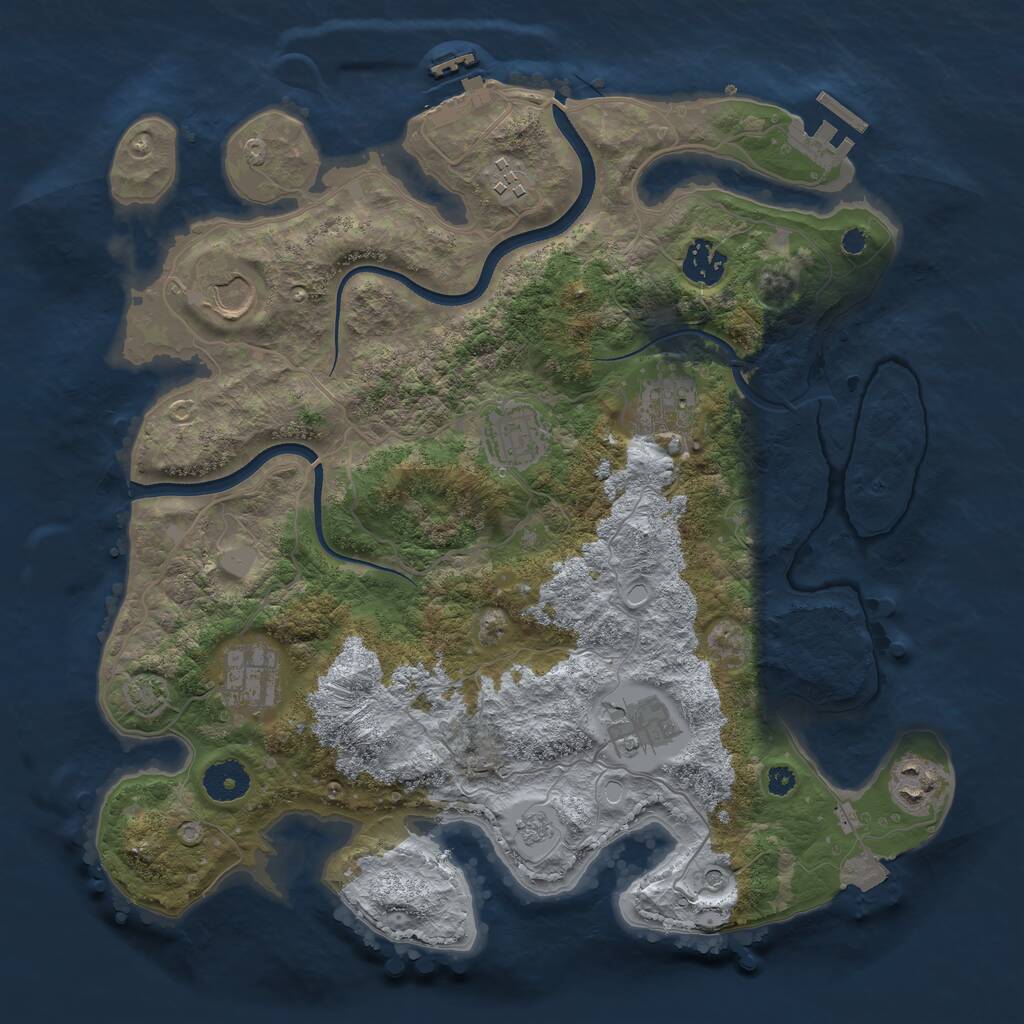 Rust Map: Procedural Map, Size: 3560, Seed: 213123213, 14 Monuments