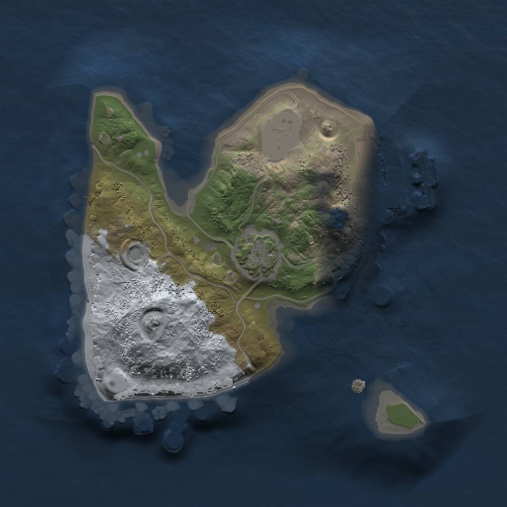 Rust Map: Procedural Map, Size: 1500, Seed: 5221, 3 Monuments