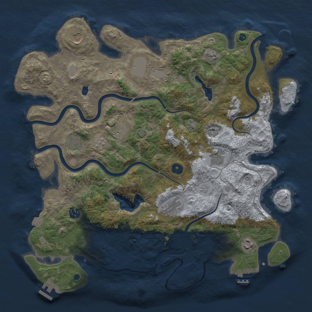 Rust Map: Procedural Map, Size: 4200, Seed: 884802510, 15 Monuments