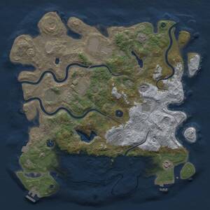 Thumbnail Rust Map: Procedural Map, Size: 4200, Seed: 884802510, 15 Monuments