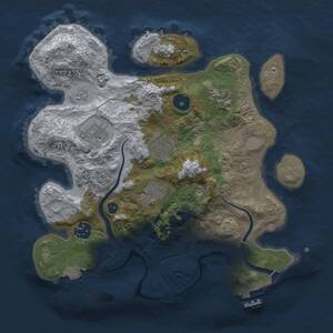 Thumbnail Rust Map: Procedural Map, Size: 3000, Seed: 487348819, 11 Monuments