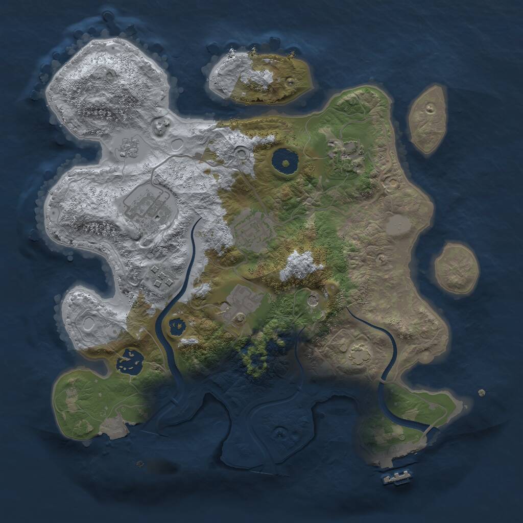 Rust Map: Procedural Map, Size: 3000, Seed: 487348819, 11 Monuments