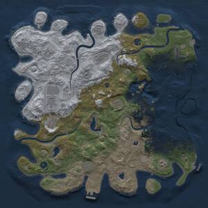 Thumbnail Rust Map: Procedural Map, Size: 4500, Seed: 674451121, 16 Monuments
