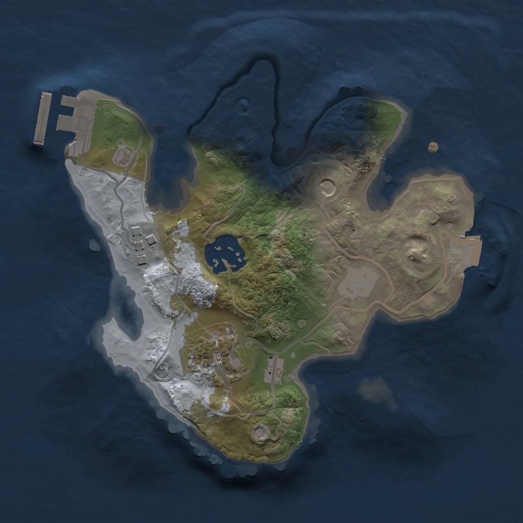Rust Map: Procedural Map, Size: 2000, Seed: 1366950189, 6 Monuments
