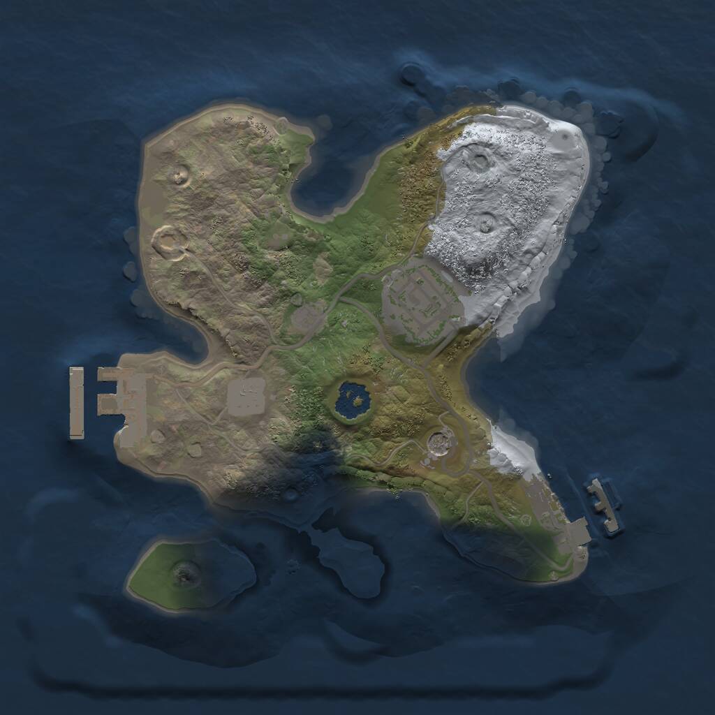Rust Map: Procedural Map, Size: 2000, Seed: 967955298, 5 Monuments