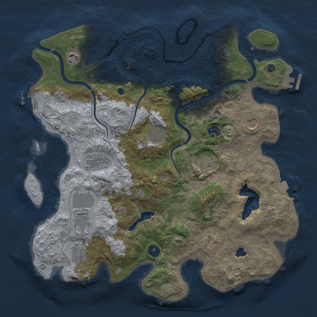 Rust Map: Procedural Map, Size: 4000, Seed: 10801386, 16 Monuments