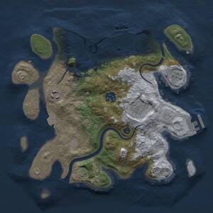 Thumbnail Rust Map: Procedural Map, Size: 3000, Seed: 98374, 10 Monuments