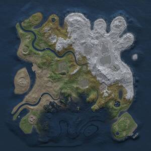 Thumbnail Rust Map: Procedural Map, Size: 3600, Seed: 3456, 15 Monuments