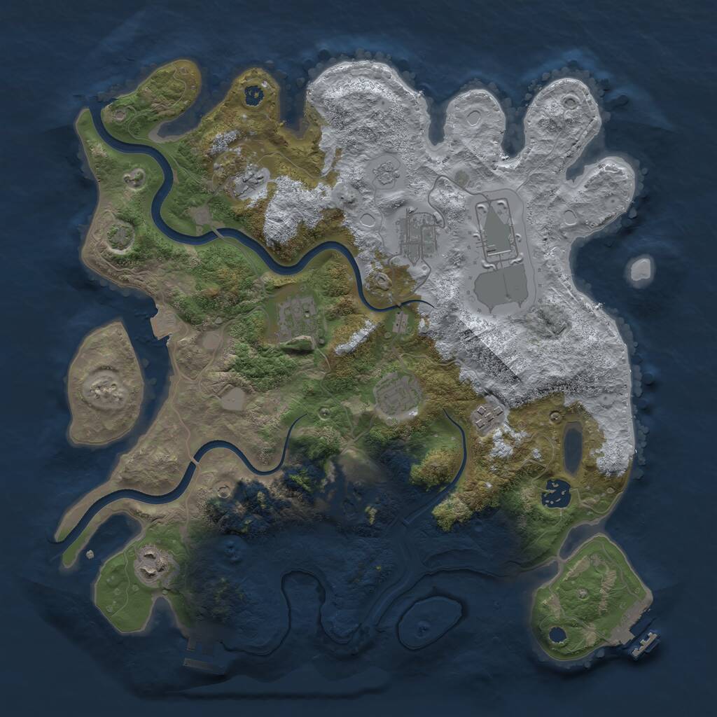 Rust Map: Procedural Map, Size: 3600, Seed: 3456, 15 Monuments