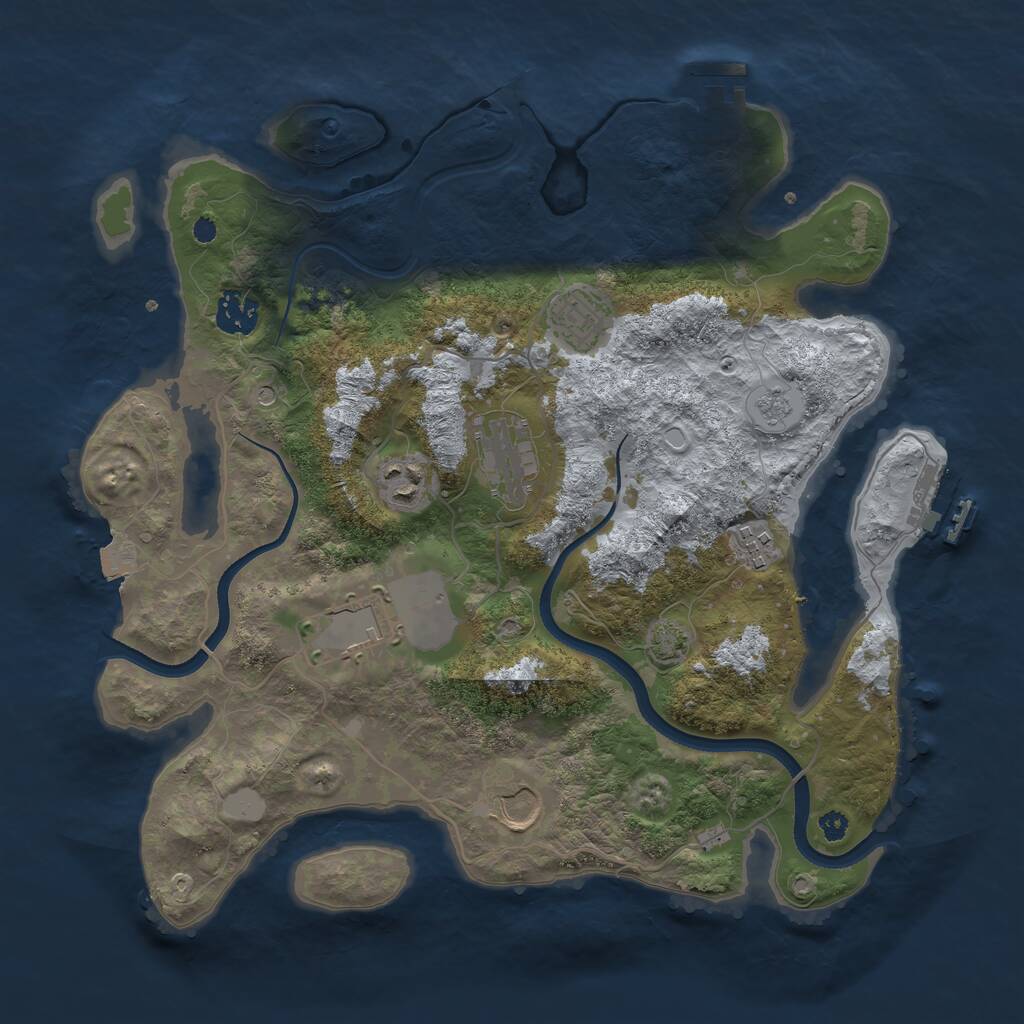 Rust Map: Procedural Map, Size: 3500, Seed: 569563, 13 Monuments
