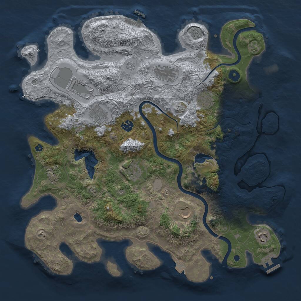Rust Map: Procedural Map, Size: 4000, Seed: 2086038242, 16 Monuments