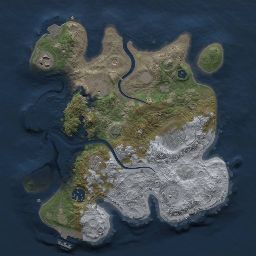 Rust Map: Procedural Map, Size: 2800, Seed: 1133563303, 11 Monuments