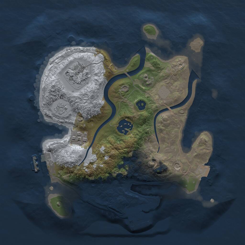 Rust Map: Procedural Map, Size: 2500, Seed: 45455566, 8 Monuments