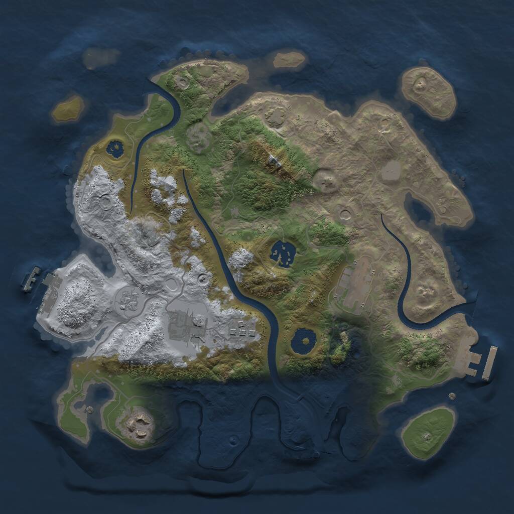 Rust Map: Procedural Map, Size: 3000, Seed: 763556169, 11 Monuments