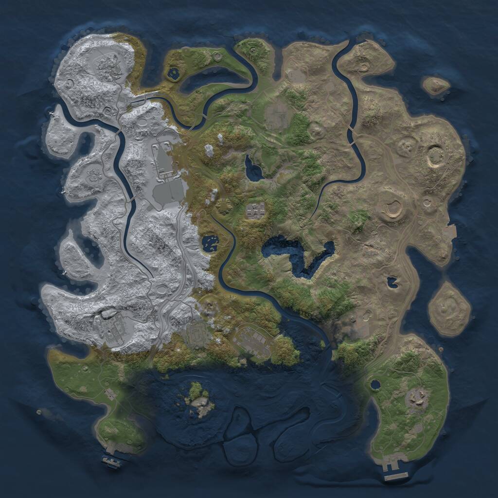 Rust Map: Procedural Map, Size: 4250, Seed: 4693, 17 Monuments