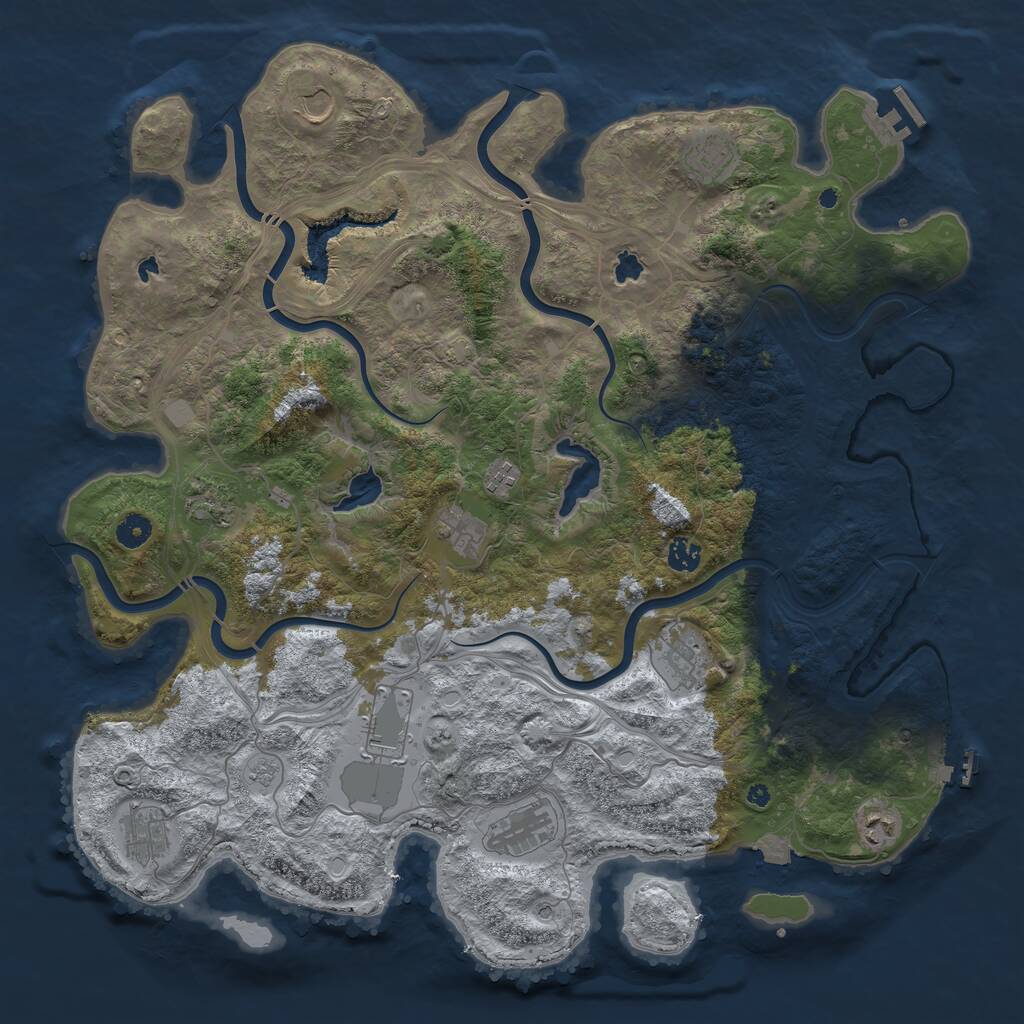 Rust Map: Procedural Map, Size: 4500, Seed: 367313560, 17 Monuments