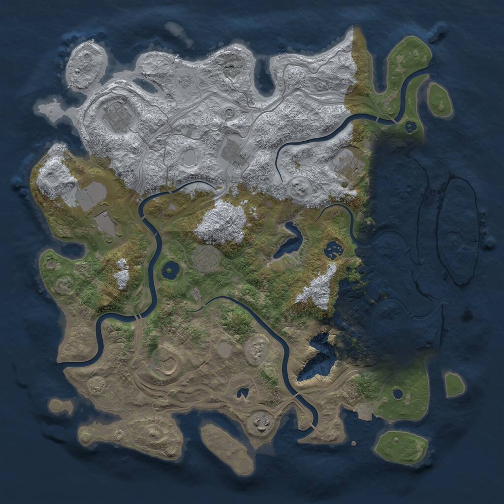 Rust Map: Procedural Map, Size: 4250, Seed: 230694768, 13 Monuments