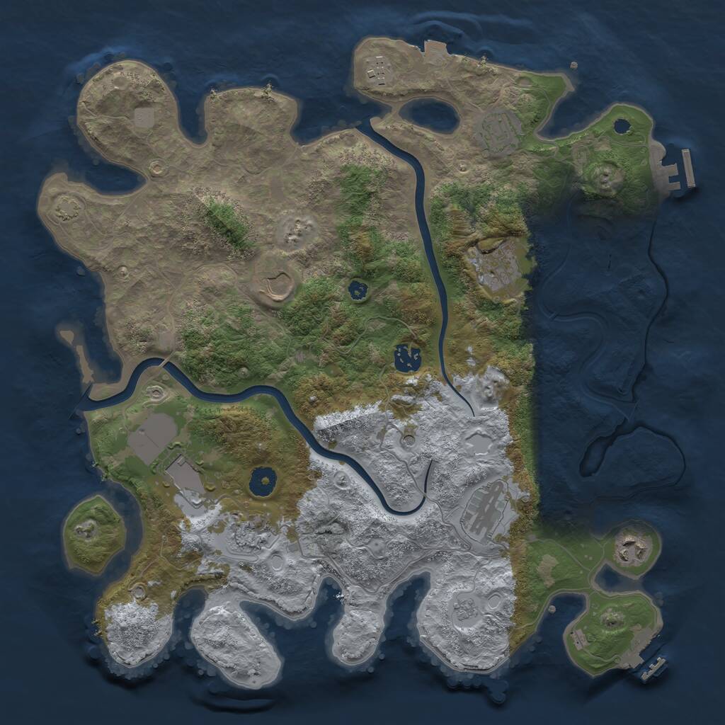 Rust Map: Procedural Map, Size: 3800, Seed: 586686799, 15 Monuments