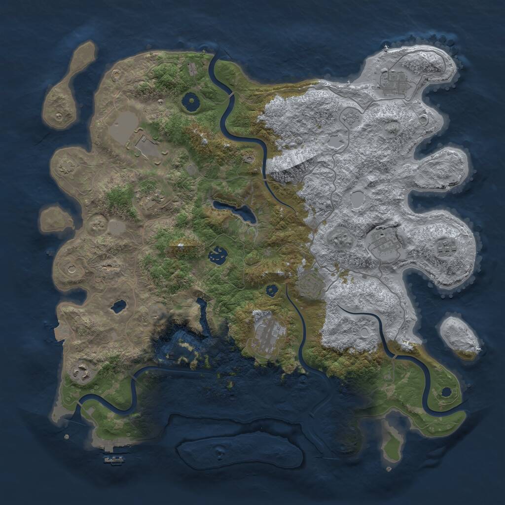 Rust Map: Procedural Map, Size: 4200, Seed: 925445529, 14 Monuments