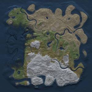 Thumbnail Rust Map: Procedural Map, Size: 4500, Seed: 169140190, 17 Monuments