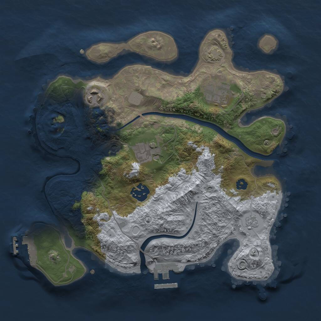 Rust Map: Procedural Map, Size: 2800, Seed: 843012780, 10 Monuments