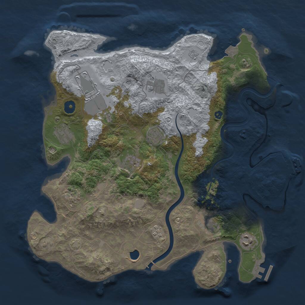 Rust Map: Procedural Map, Size: 3700, Seed: 1636336730, 16 Monuments