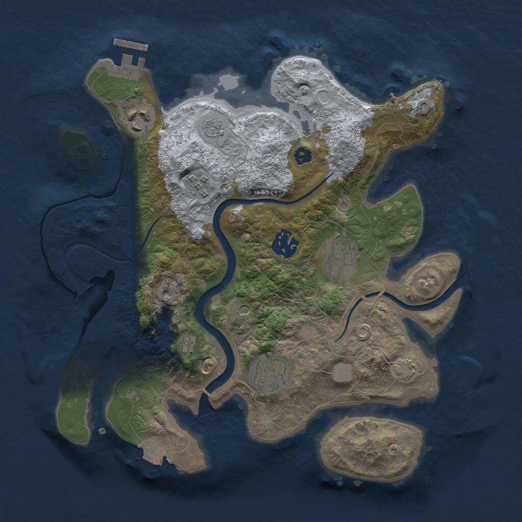 Rust Map: Procedural Map, Size: 3000, Seed: 281526047, 10 Monuments