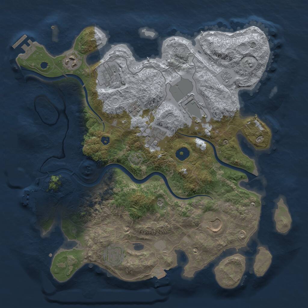 Rust Map: Procedural Map, Size: 3500, Seed: 1633980803, 13 Monuments