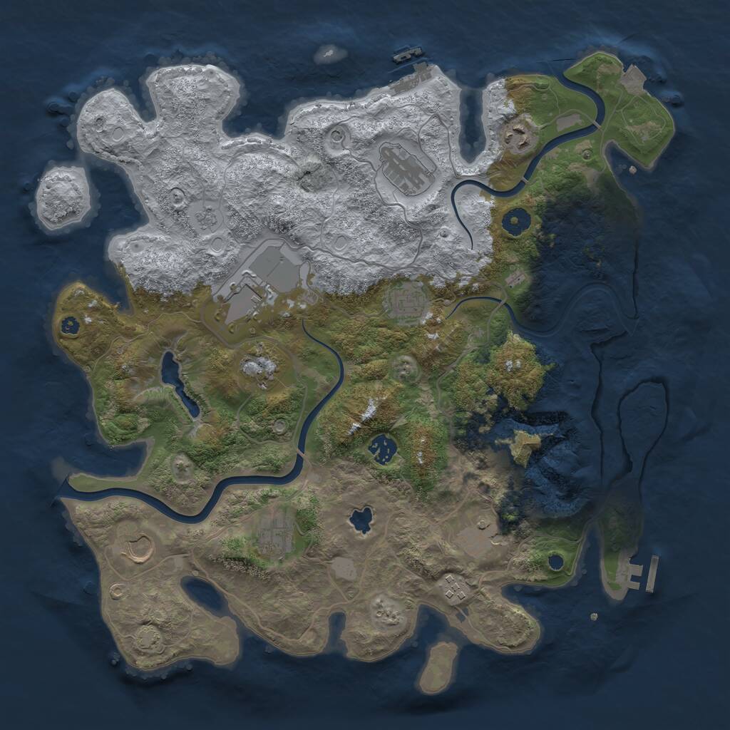 Rust Map: Procedural Map, Size: 4000, Seed: 570077574, 16 Monuments