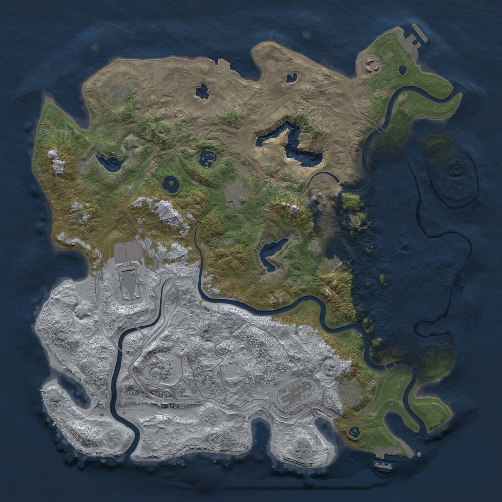 Rust Map: Procedural Map, Size: 4500, Seed: 41848, 16 Monuments
