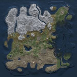 Thumbnail Rust Map: Procedural Map, Size: 4000, Seed: 1465416214, 16 Monuments