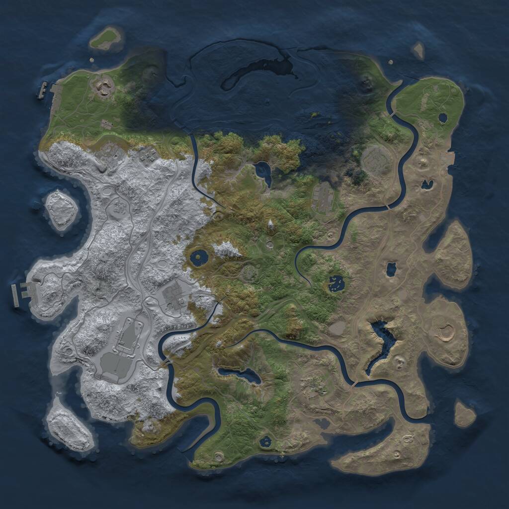 Rust Map: Procedural Map, Size: 4500, Seed: 88810262, 16 Monuments