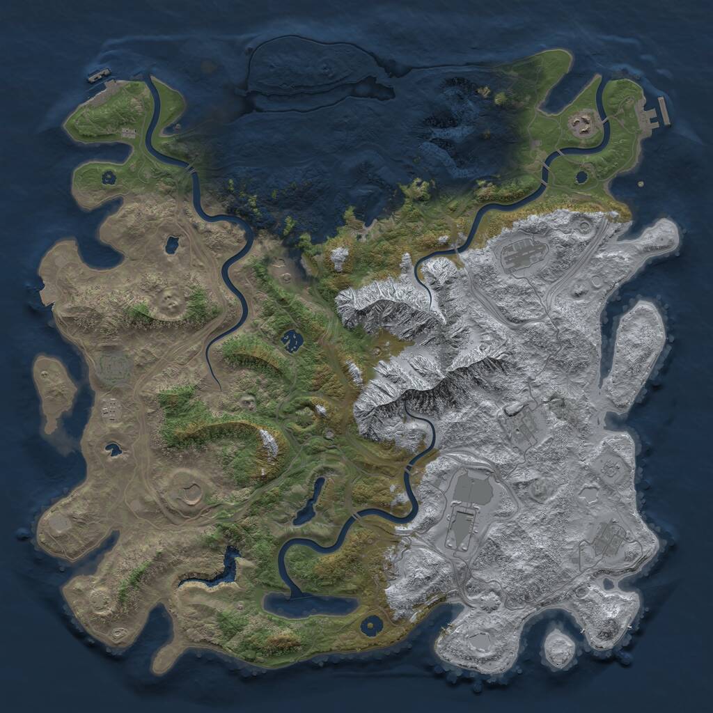 Rust Map: Procedural Map, Size: 5000, Seed: 56249, 17 Monuments