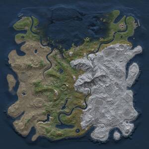 Thumbnail Rust Map: Procedural Map, Size: 5000, Seed: 56249, 17 Monuments