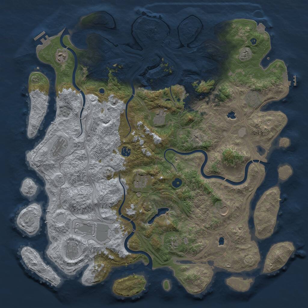 Rust Map: Procedural Map, Size: 4800, Seed: 1729605310, 17 Monuments