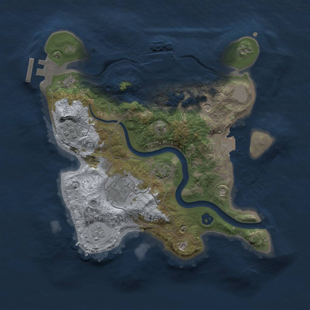 Rust Map: Procedural Map, Size: 2600, Seed: 54321, 8 Monuments