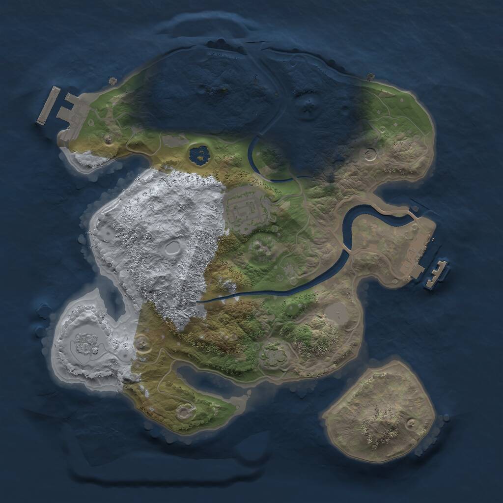 Rust Map: Procedural Map, Size: 2500, Seed: 1597963589, 7 Monuments