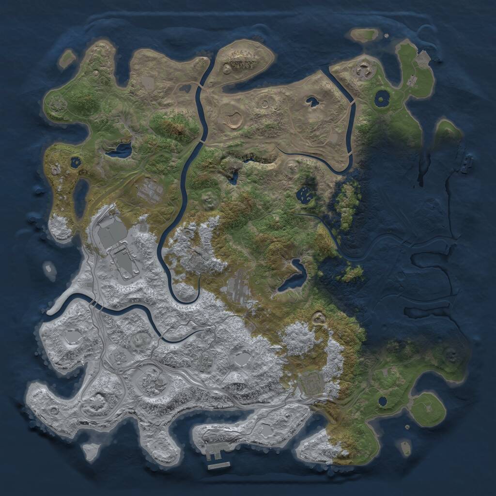 Rust Map: Procedural Map, Size: 4500, Seed: 99834131, 15 Monuments