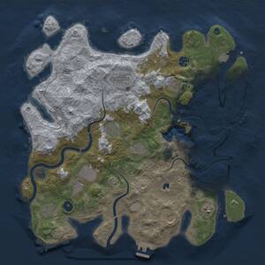 Thumbnail Rust Map: Procedural Map, Size: 4000, Seed: 1973227529, 16 Monuments