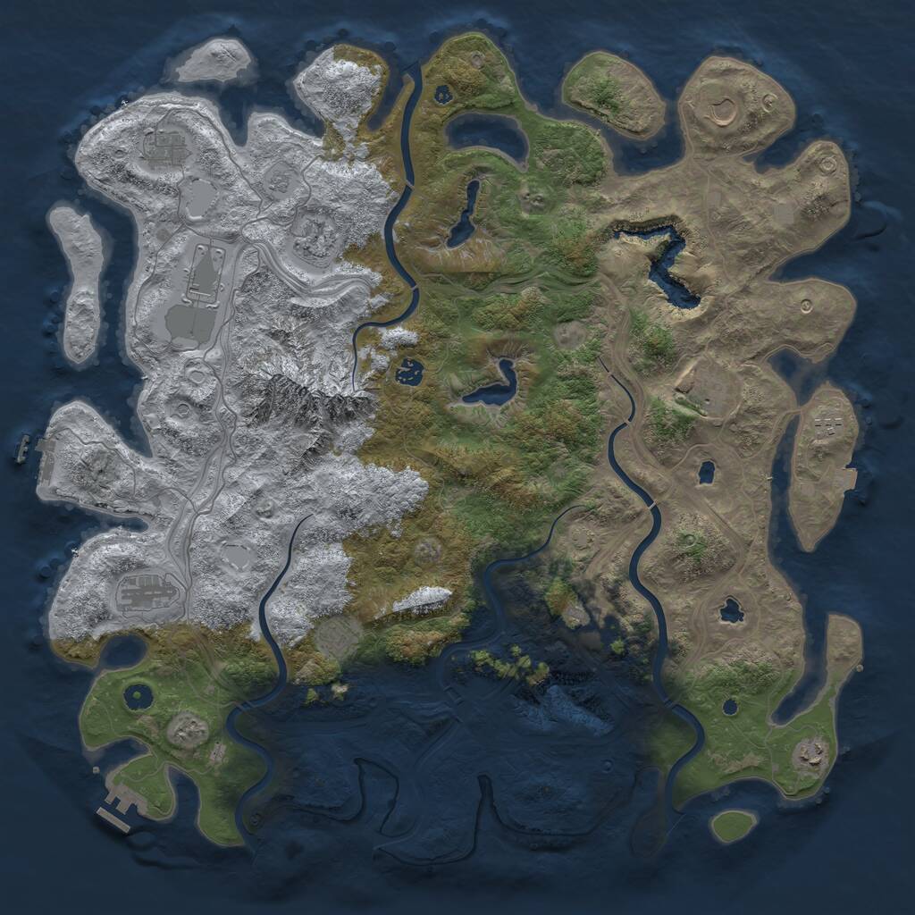 Rust Map: Procedural Map, Size: 5000, Seed: 254167457, 17 Monuments