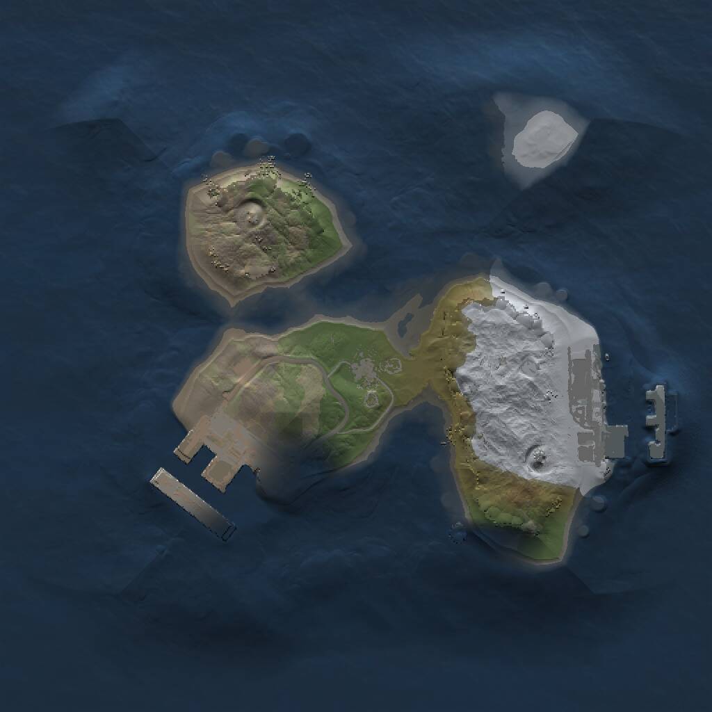 Rust Map: Procedural Map, Size: 1500, Seed: 1264063927, 3 Monuments