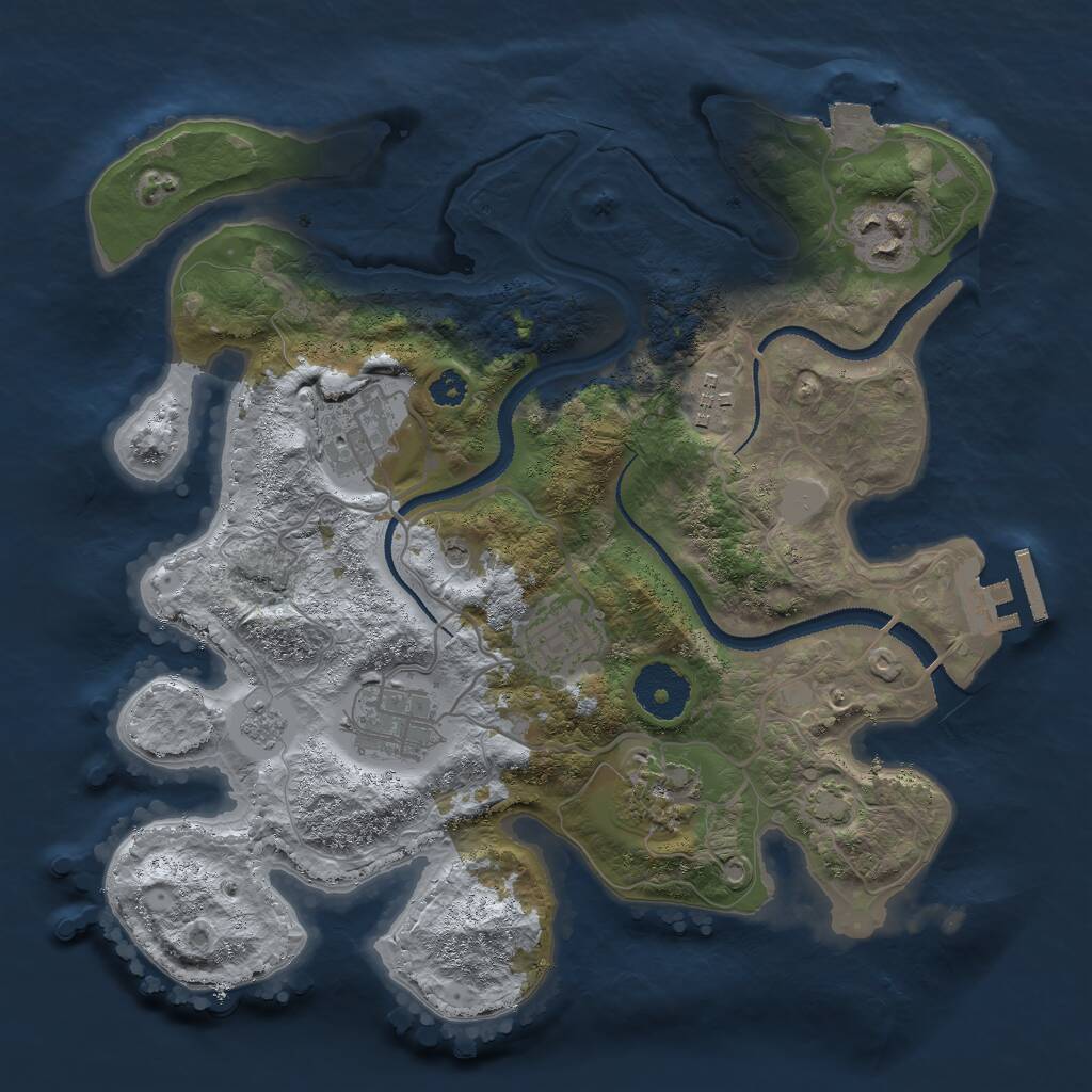 Rust Map: Procedural Map, Size: 3000, Seed: 46769, 11 Monuments