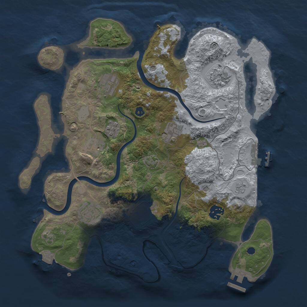 Rust Map: Procedural Map, Size: 3250, Seed: 510633204, 14 Monuments